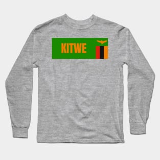 Kitwe City in Zambian Flag Long Sleeve T-Shirt